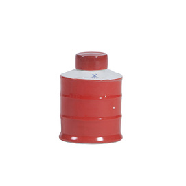 Small orange red tea jar ZH013