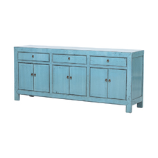 Cómoda azul 3 cajones 6 puertas BF021