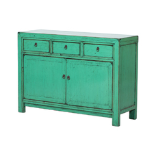 Cómoda verde 3 cajones 2 puertas BF070