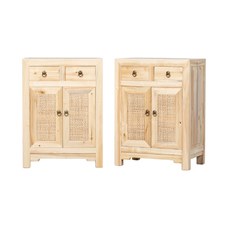 Pareja cómodas natural 2 cajones 2 puertas DT114