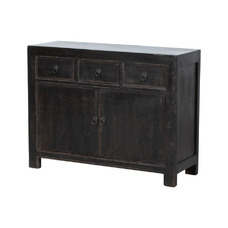 Cómoda negra 3 cajones 2 puertas GM031