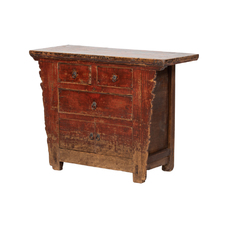 Cómoda roja 3 cajones 2 puertas GM137