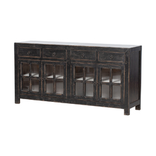 Cómoda negra 4 cajones 4 puertas GM366