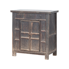 Cómoda negra 3 cajones 2 puertas KN009