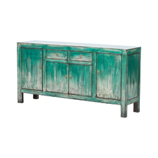 Cómoda verde 4 puertas 2 cajones XN880