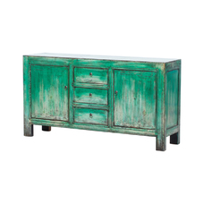 Cómoda verde 4 puertas 3 cajones XN881