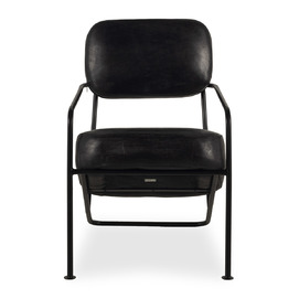 Black leather armchair Seltan