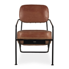 Brown leather armchair Seltan