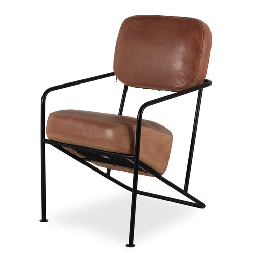 Brown leather armchair Seltan