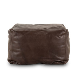 Brown leather pouf Buffy