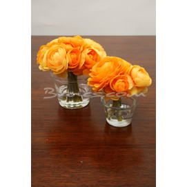 MACETA CRISTAL MINI BOUQUET RANUNCULOS NARANJA/AMA