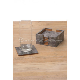 SET 6 POSAVASOS HUESO GRIS