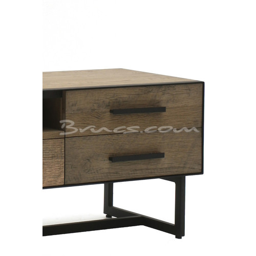 APARADOR TV RIGIL CON 5 CAJONES ROBLE Y HIERRO