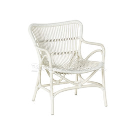 BUTACA BALI  RATTAN Y TEJIDO SINTÉTICO BLANCO