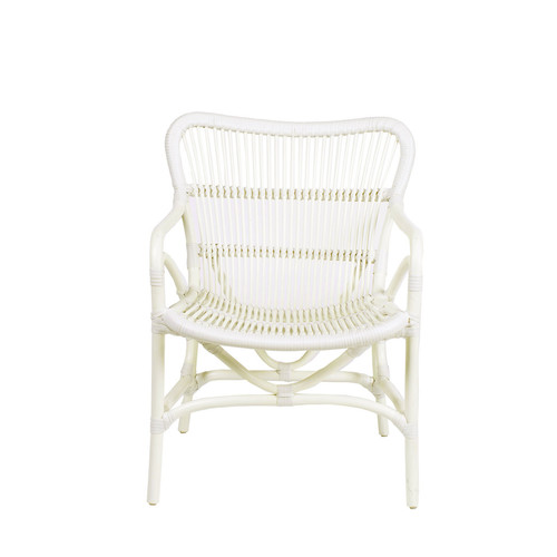 BUTACA BALI  RATTAN Y TEJIDO SINTÉTICO BLANCO