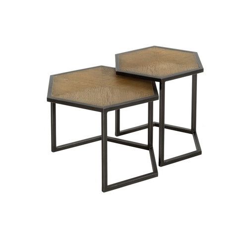 MESA AUXILIAR BAJA MABORÉ ROBLE Y HIERRO