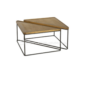 SET 2 MESAS CENTRO CERLER ROBLE Y HIERRO