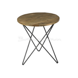 MESA AUXILIAR ALARO PINO ANTIGUO Y HIERRO