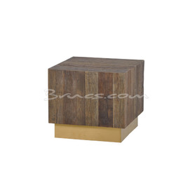 MESA AUXILIAR CUBE OLMO Y LATÓN