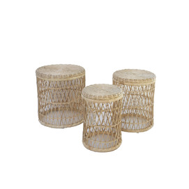 SET 3 MESAS CAPURATA  RED.RATTAN NATURAL