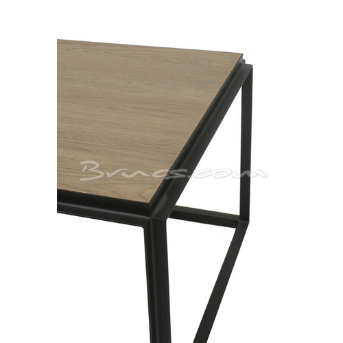 MESA CENTRO QIAO RECTANGUAR ROBLE Y HIERRO