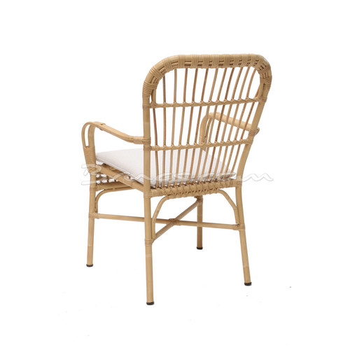 SILLA CON BRAZOS SOIRA RATTAN Y TEJ. SINT. c/cojin