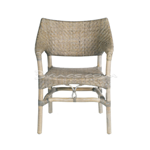 SILLA CON BRAZOS CAMBADOS RATTAN MARRÓN-GRISACEO