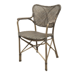 SILLA CON BRAZOS  ARCADE RATTAN GRIS