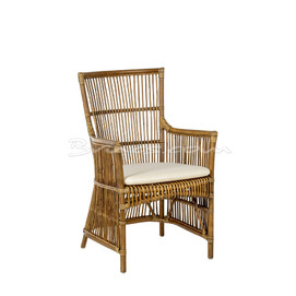 SILLA CON BRAZOS MUROS RATTAN ANTIQUE C/ COJÍN