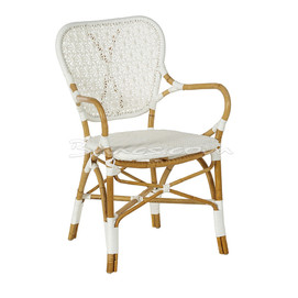 SILLA CON BRAZOS HABANA RATTAN NAT. Y SINT BLANCO