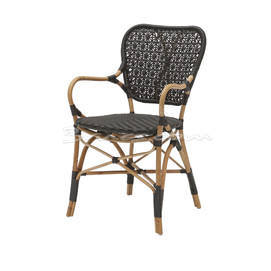 SILLA CON BRAZOS HABANA RATTAN NAT. Y SINT NEGRO