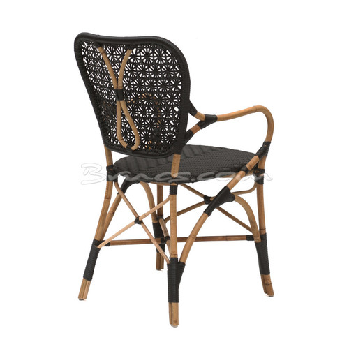 SILLA CON BRAZOS HABANA RATTAN NAT. Y SINT NEGRO