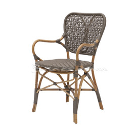 SILLA CON BRAZOS HABANA RATTAN NAT. Y SINT GRIS