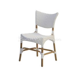 SILLA CAVITE RATTAN Y TEJIDO SINTÉTICO BLANCO