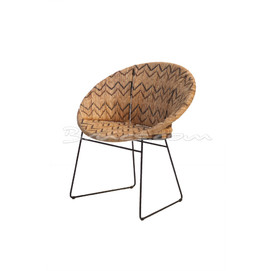 SILLA CON BRAZOS PALAWAN RATTAN, HIERRO Y TEJIDO N