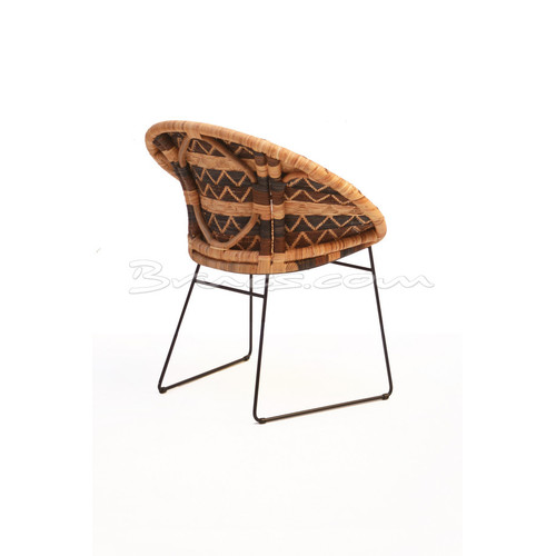 SILLA CON BRAZOS PALAWAN RATTAN, HIERRO Y TEJIDO N