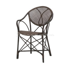 SILLA CON BRAZOS NAGA RATTAN MARRÓN OSCURA