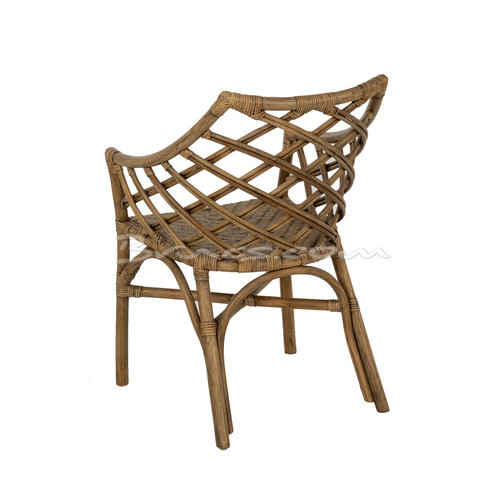 SILLA CON BRAZOS VITACORA RATTAN Y TEJIDO NATURAL