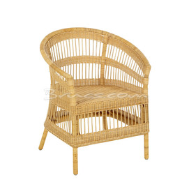 SILLA CON BRAZOS DORF RATTAN Y TEJIDO NATURAL