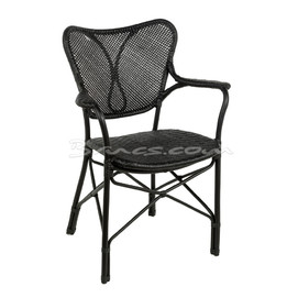 SILLA CON BRAZOS ARCADE RATTAN NEGRA