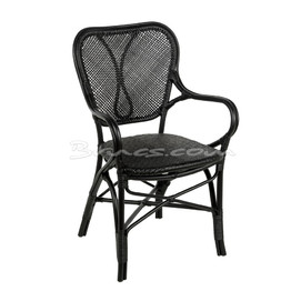 SILLA CON BRAZOS GIJÓN RATTAN COLOR NEGRO