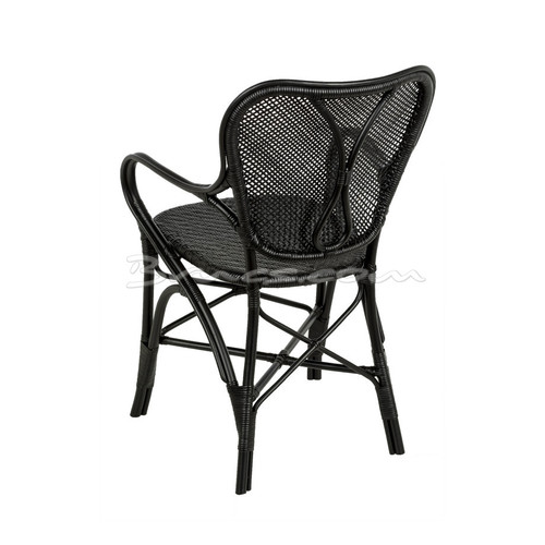 SILLA CON BRAZOS GIJÓN RATTAN COLOR NEGRO