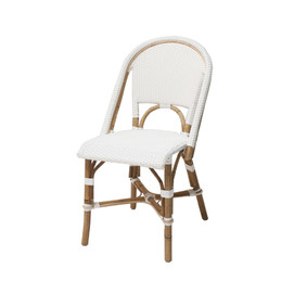 SILLA APIDEA RATTAN Y TEJIDO SINTÉTICO BLANCO