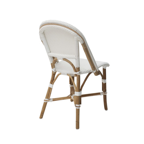 SILLA APIDEA RATTAN Y TEJIDO SINTÉTICO BLANCO