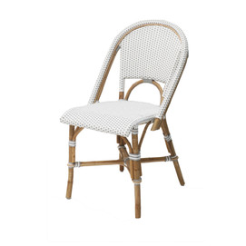 SILLA APIDEA RATTAN Y TEJIDO SINTÉTICO BLANCO Y GR