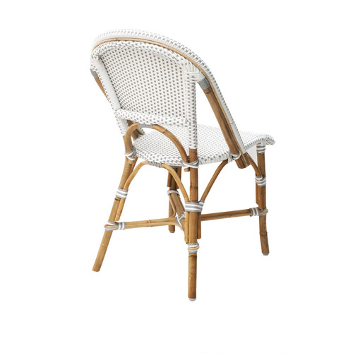 SILLA APIDEA RATTAN Y TEJIDO SINTÉTICO BLANCO Y GR