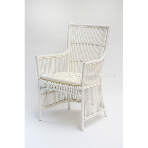 SILLA CON BRAZOS MUROS RATTAN BLANCO