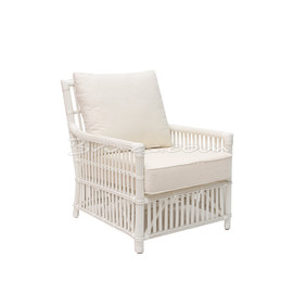 SILLÓN GUNA RATTAN Y TEJIDO SINTÉTICO BLANCO C/ CO