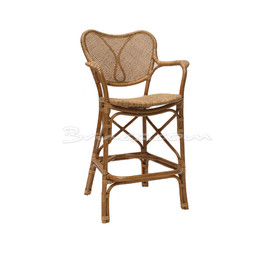 TABURETE CON BRAZOS ATLAS RATTAN ANTIQUE