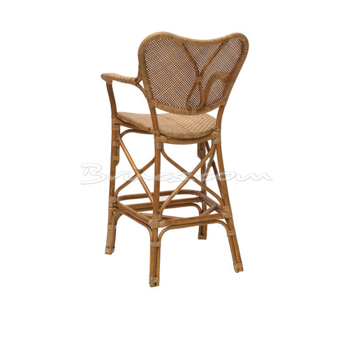 TABURETE CON BRAZOS ATLAS RATTAN ANTIQUE